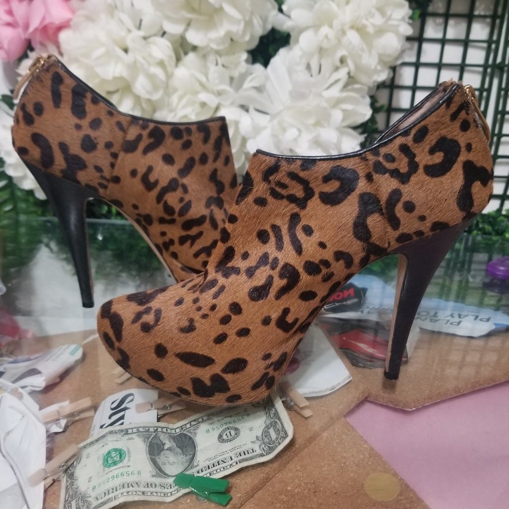 Vince Camuto Jerrell Leopard Print Ankle Boots